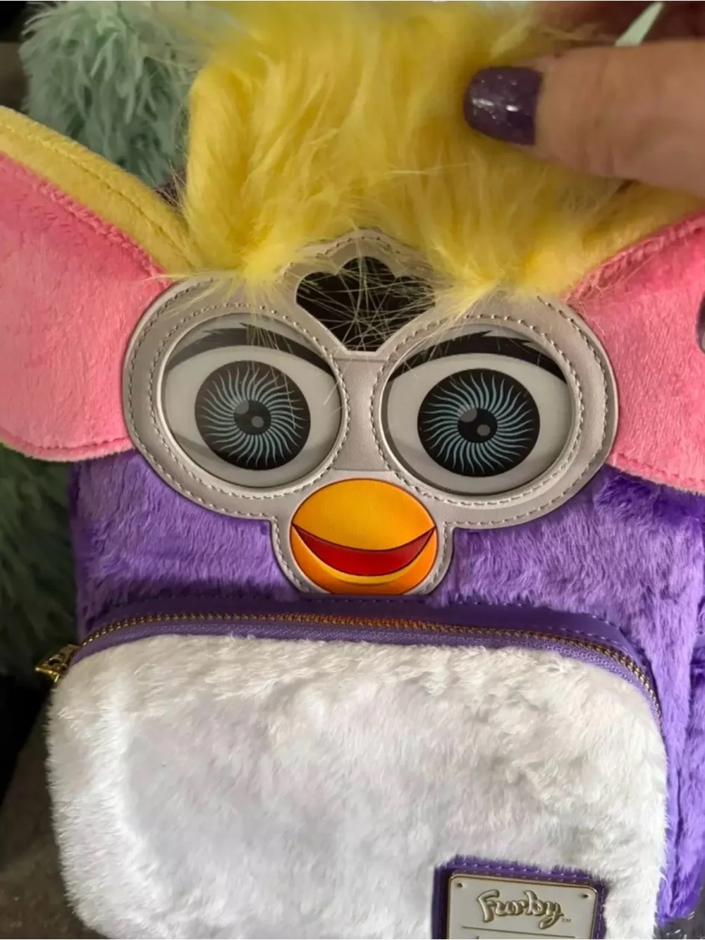 Loungefly Plush Furby Mini Backpack - Purple/Pink/Yellow/White